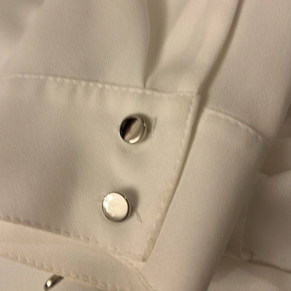 Joseph Ribkoff Women’s Blouse White Button Down Long Sleeve Flowy - Picture 9 of 11